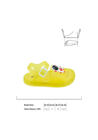 Gezer Yazlık Islak Zemine Uygun Yumuşak Işıklı Taban Erkek Çocuk Sandalet Gk6ype 00183 00 026 I87 Sarı