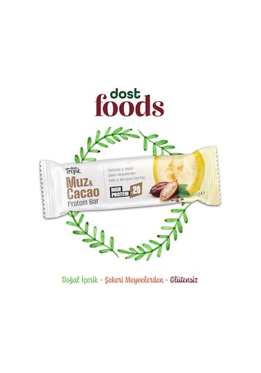 Muz Ve Kakao Aromalı Protein Bar 45 G Protein İçeren Atıştırmalık Ve Sporcu Barı 4 Adet