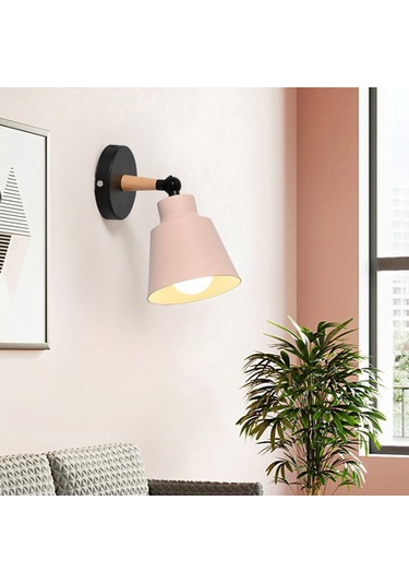 Teltree Nordik Tarzı Ahşap Duvar Lambası - Yatak Odası Ve Çocuk Odası İçin Şık Aydınlatma Gri