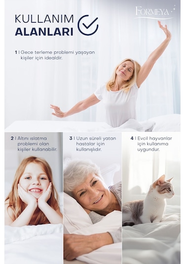 Formeya Pamuk Kapitone Fitted Sıvı Geçirmez Bebek Çocuk Alezi