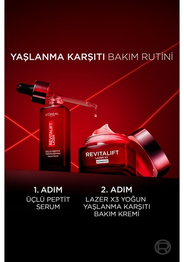 L'oreal Paris Revitalift Lazer Yaşlanma Belirtileri Karşıtı Üçlü Peptit Bakım Serumu 30 Ml