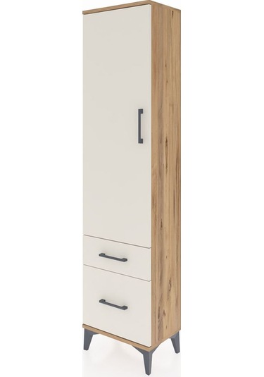 Arges Dolap 2 Raflı 2 Çekmeceli Tek Kapaklı 44x30x182 Çam-aytaşı Çam