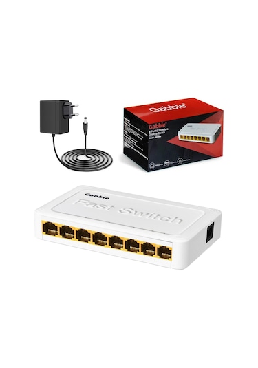 ETHERNET SWITCH HUB 8 PORT 10/100MBPS GABBLE GAB-SWC08