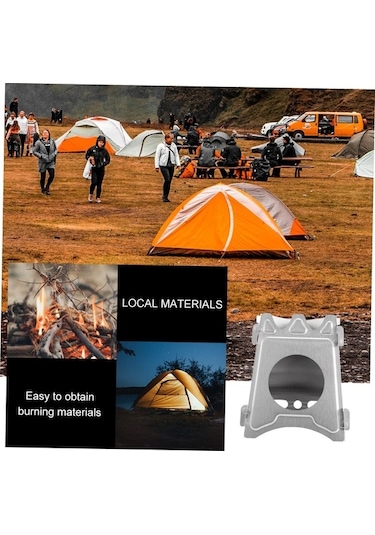 Toddmomy Katlanır Soba Taşınabilir Yakıt Brülörü Yanan Kamp Beyaz Altın - Gümüş