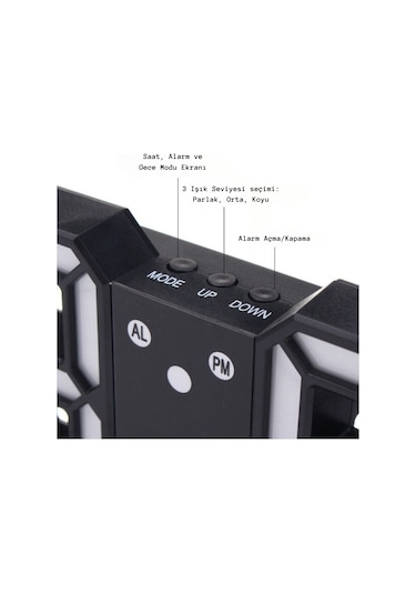 Techtic Yeni Nesil Dekoratif Dijital 3d Led Masa Duvar Çalar Saat