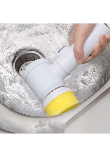 1 Set Elektrikli Temizleme Fırçası Çok Fonksiyonlu Değiştirilebilir Fırçalar Ev İşleri Mutfak Fayans Bulaşık Yıkama Elektrikli Fırça Günlük Kullanım