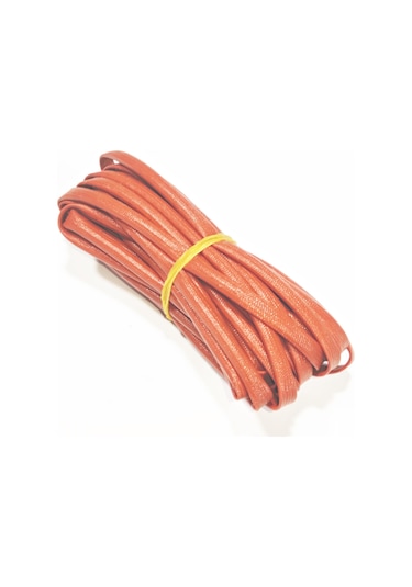 4mm H Class Cam Elyaf Örgü Silikon İzoleli Makaron 5 Metre, Çalışma -60/+250 Derece