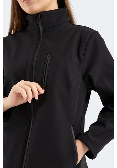Slazenger Hıp Style Kadın Dik Yaka Fermuarlı Siyah Mont & Kaban Siyah