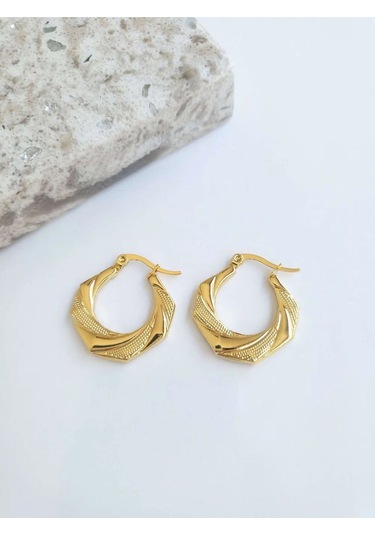 Çelik Gold Antique Kadın Küpe Sevgiliye Hediye