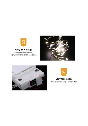 Teltree Kutu Açıldığında Otomatik Aydınlanır 1m 10 Ledli Dört Renkli Bakır Tel Ipli Işık, Ip67 Su Geçirmez, Tuş Pil İle Çalışır, Hediye Kutusu Dekorasyonu Çok Renkli