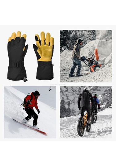 Wezone Rüzgar Geçirmez Termal Kayak Eldivenleri - Kış Sporları İçin Sıcak Tutan Tam Parmaklı Eldivenler Çok Renkli