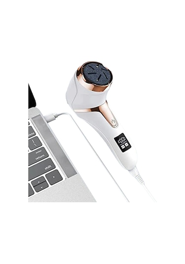 Moveevo Şarj Edilebilir Elektrikli Ayak Törpüsü Pedikür Zımparası Su Geçirmez 2 Hız Ayak Nasırı - Beyaz