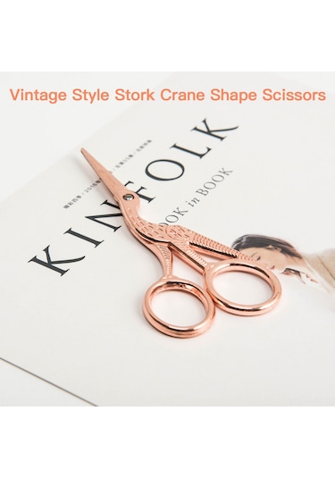 Geeksen Altın Renkli Paslanmaz Çelik Güvenlik Makasları - Ofis İçin Kuyruklu Uçlu Ofis Gereci