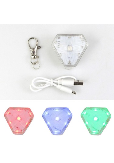 Homyl Köpek Tasması Gece Işığı Led Klipsli Etiket 3 Mod Beyaz