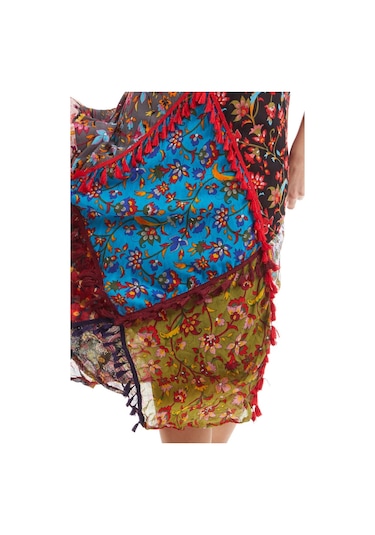 Kırmızı Patchwork Vual Yazlık Elbise