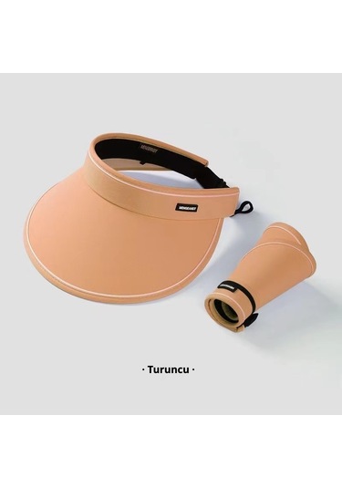 Snapbuy Uv Korumalı Yazlık Kadın Vizör Şapka, Katlanır, Şık Ve Kullanışlı Turuncu