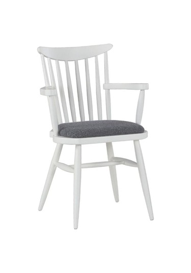 Cotswold Ahşap Kolçaklı Sandalye Beyaz - Gri