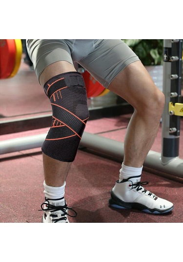 Yuntech01 Yeni Nesil Kaymaz Spor Dizlik - Koşu, Basketbol Ve Bisiklet İçin Mükemmel Koruma Turuncu, M Çok Renkli