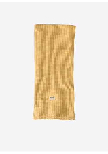 Organik Waffle Battaniye Sarı Sarı