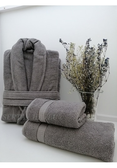 Sertay Seray Collectıon %100 Pamuk Bornoz/50X90/70X140 Set 3 Parç