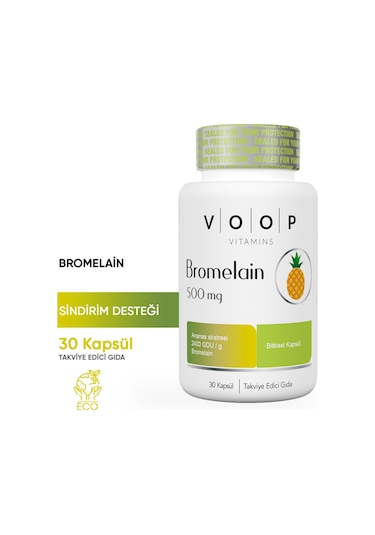 Voop Bromelain 500 MG Ananas 30 Bitkisel Kapsül