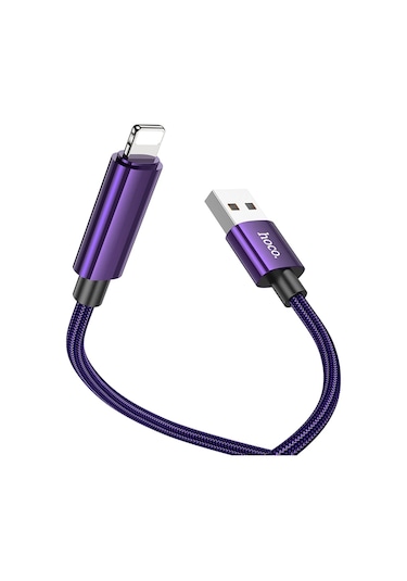 Hoco. U125 1.2m Benefit Usb To Lightning Şarj Data Kablosu - Mor