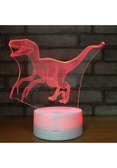 Goldenqian Dinozor 3d Gece Lambası Velociraptor Projeksiyon Led Lamba Çocuk Odası Ev Dekoru Için Bebek Kreş Gece Lambası 7 Renk Değiştiren Erkek Çocuklar Için Noel Doğum Günü Hediyeleri 5azw8n Siyah