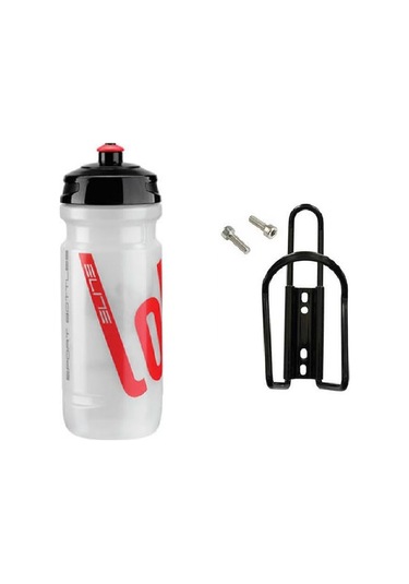 Elite Loli Performance 600ml Matara Ve Matara Kafesi Seti Montaj Vidası Dahil Şeffaf - Yeşil