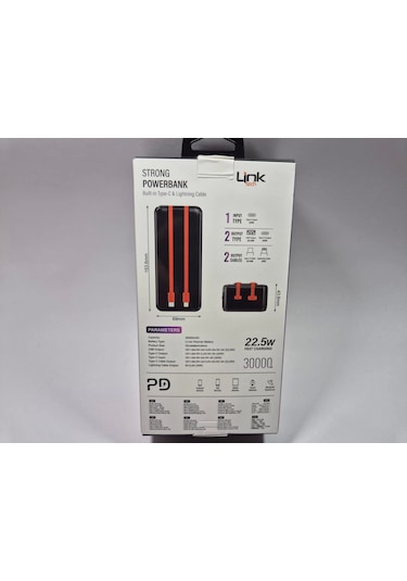 Linktech Powerbank Lc33 Strong - 30.000 Mah 22.5w Hızlı Şarj Powerbank - Kaliteli Taşınabilir Şarj A Siyah