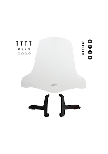Gp Kompozit Siperlik Camı 44cm Elcikli Şeffaf Scooter Universal