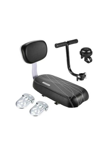 Ebitda Çanlı Çocuk Bisikleti Sırt Minderli Koltuk Ayak Takımı 001, 45 Kg Çocuk İçin Siyah/beyaz Siyah