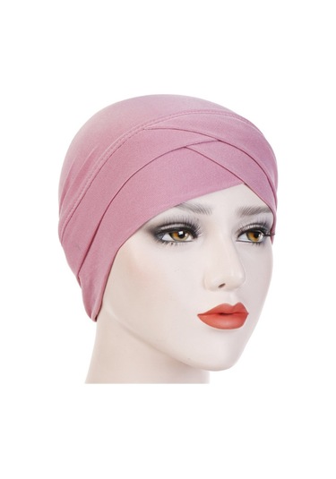 Yystore Dişi Hijab Muslim Hat Elastic Fabric Baz Bone Pfs0326 Pembe