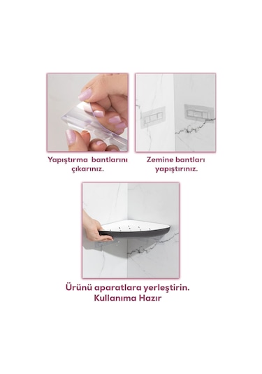 Porsima 0447 2'li İstiridye Banyo Köşe Rafı - Paslanmaz Yapışkanlı Duş Rafı Banyo Düzenleyici Organi Çok renkli