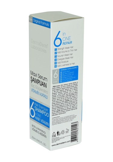 Dermaderm Mavi Serum Şampuanı Saç Güçlendirici Biotin Panthenol Vitamin E-keratin 250 ML