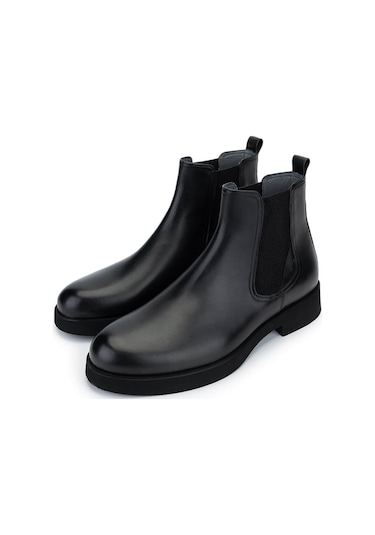 Tamer Tanca Erkek Hakiki Deri Siyah Deri Casual Bot 987 133k Erk Bot Sk24-25 Sıyah Dr Siyah Deri