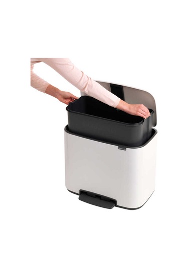 Bo Çöp Kovası, Pedallı, 36lt - Beyaz Beyaz