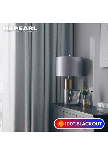 Krem 1 Adet Napearl % 100% Karartma Düz Renk Keten Yatak Odası Pencere Perdesi Modern Halka Tipi Perdeler Oturma Odası Perdesi Ev Dekor İçin W100cm X L200cm Krem