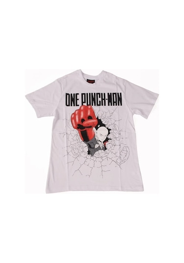 One Punch-man No:1 Tişört Beyaz Çok Renkli