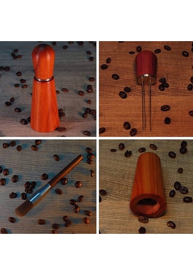 Metabagua Espresso Kahve Karıştırıcı, Barista Dağıtım Aracı, 4 Iğneli B Ghgı61 Kahverengi