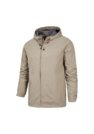 İlkbahar Ve Sonbahar İnce Kapüşonlu Rüzgar Geçirmez Dış Mekan Erkek Ceketi Yeşil