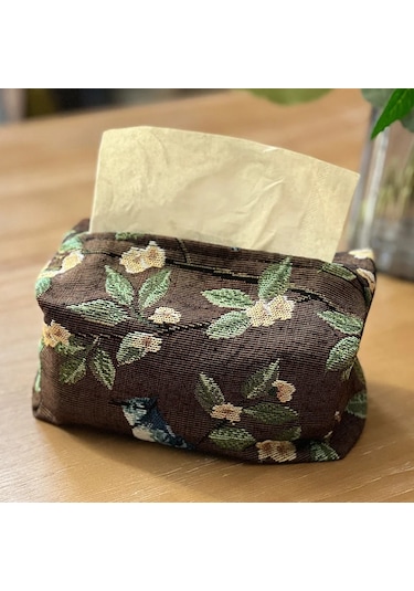 Auburn-iskandinav Pamuk Keten Kumaş Sanat Doku Kutusu Tutucu Araba Doku Tutucu Masa Masa Peçete Tutucu Ev Dekor Mendil Kutusu Hediye