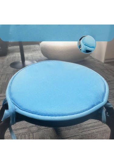 Suntek Yuvarlak Sandalye Yastık Zemin Pouf Mat Pedi Mavi-38-cm Mavi 38 Cm