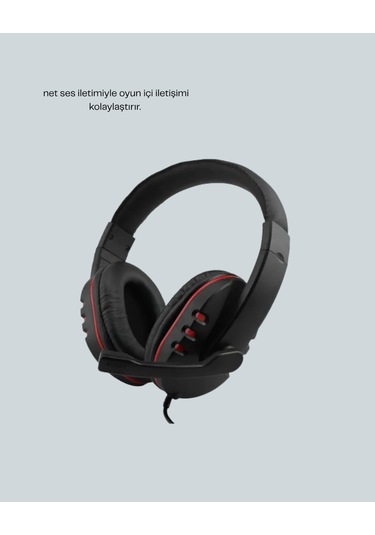 Bfs Kırmızı Işıklı Oyuncu Kulaklığı Kablolu Mikrofonlu Profesyonel