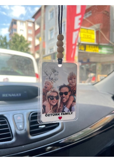 Kişiye Özel Aile Soy İsim Yazılı Fotoğraflı Araç Dikiz Aynası Süsü Pvc Hediyelik Oto Aksesuar