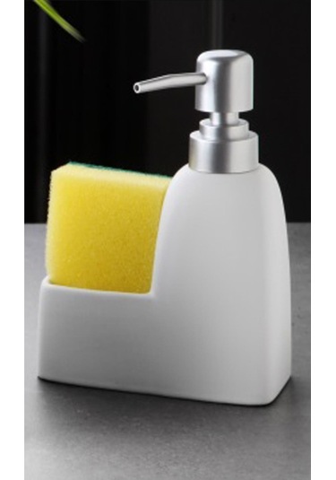 Stonware Sıvı Sabunluk Beyaz Süngerlik Bölmeli 300ml