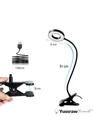 Çok Fonksiyonlu Akrobat Masa Lambası Şiddeti Ayarlanabilir 3 Farklı Işık Rengi Siyah G