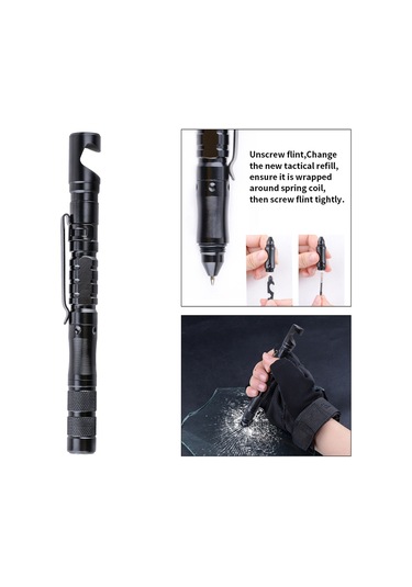 Homyl Taktik Kalem Elde Taşınabilir Kamp Yürüyüş Pusula Cam Siyah