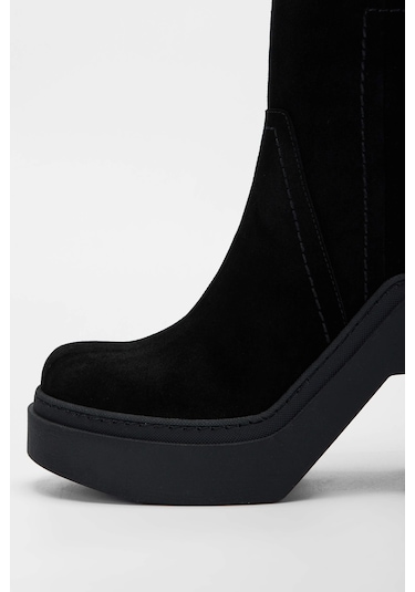 Tamer Tanca Kadın Hakiki Deri Siyah Süet Casual Bot 33 17800 Bn Bot Sk23/24 Sıyah Suet