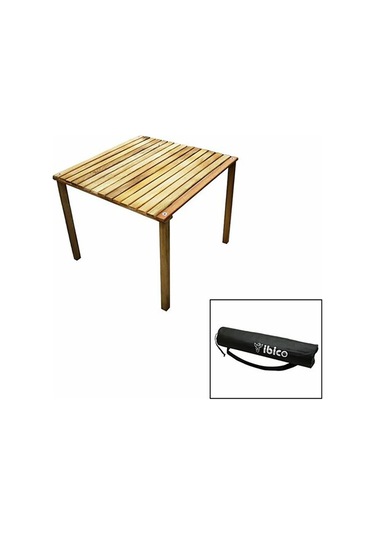 İbico Vidalı Ahşap Katlanır Kamp Masası Çok Renkli