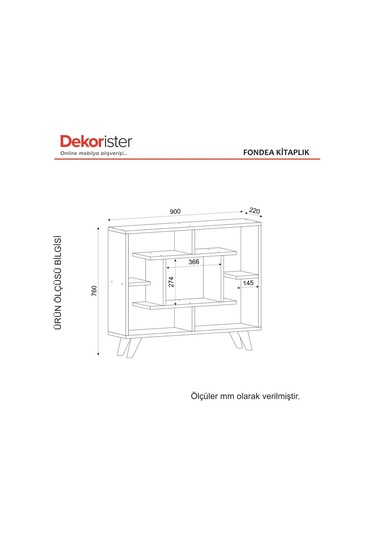 Dekorister Fondea Kitaplık Beyaz